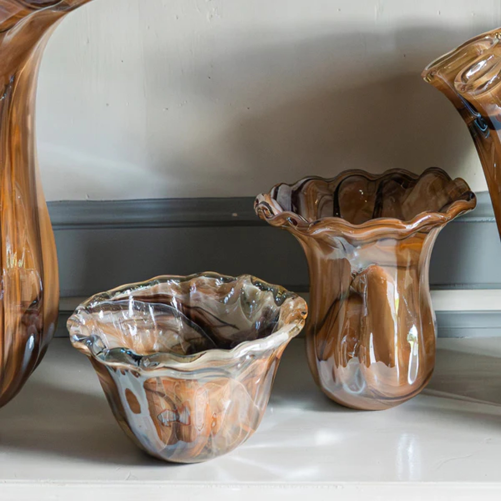 Onda Glass Tortoiseshell Small Rimmed Bowl 47 Onda Glass Tortoiseshell Small Rimmed Bowl 47