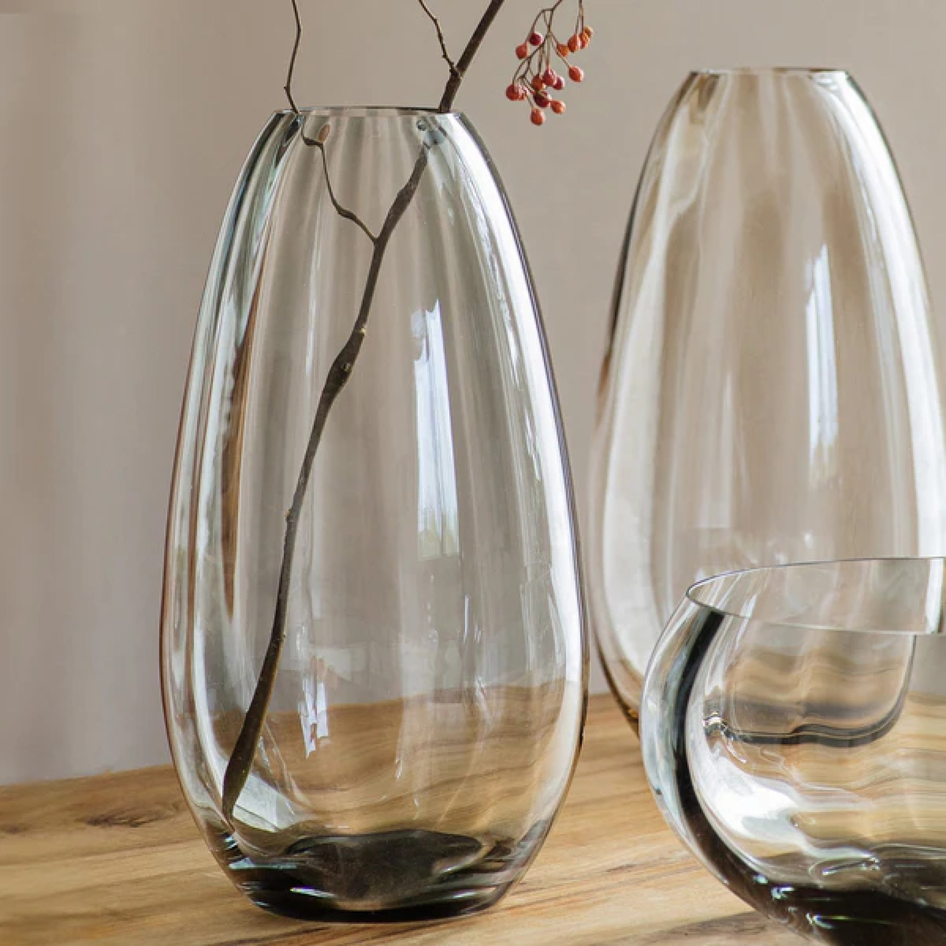 Bolla Glass Gray Medium Pleated Vase 6 Bolla Glass Gray Medium Pleated Vase 6