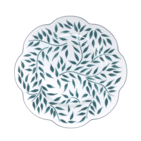 OLIVIER GREEN W/ GOLD FILET- DESSERT PLATE 8.66 OLIVIER GREEN W/ GOLD FILET- DESSERT PLATE 8.66