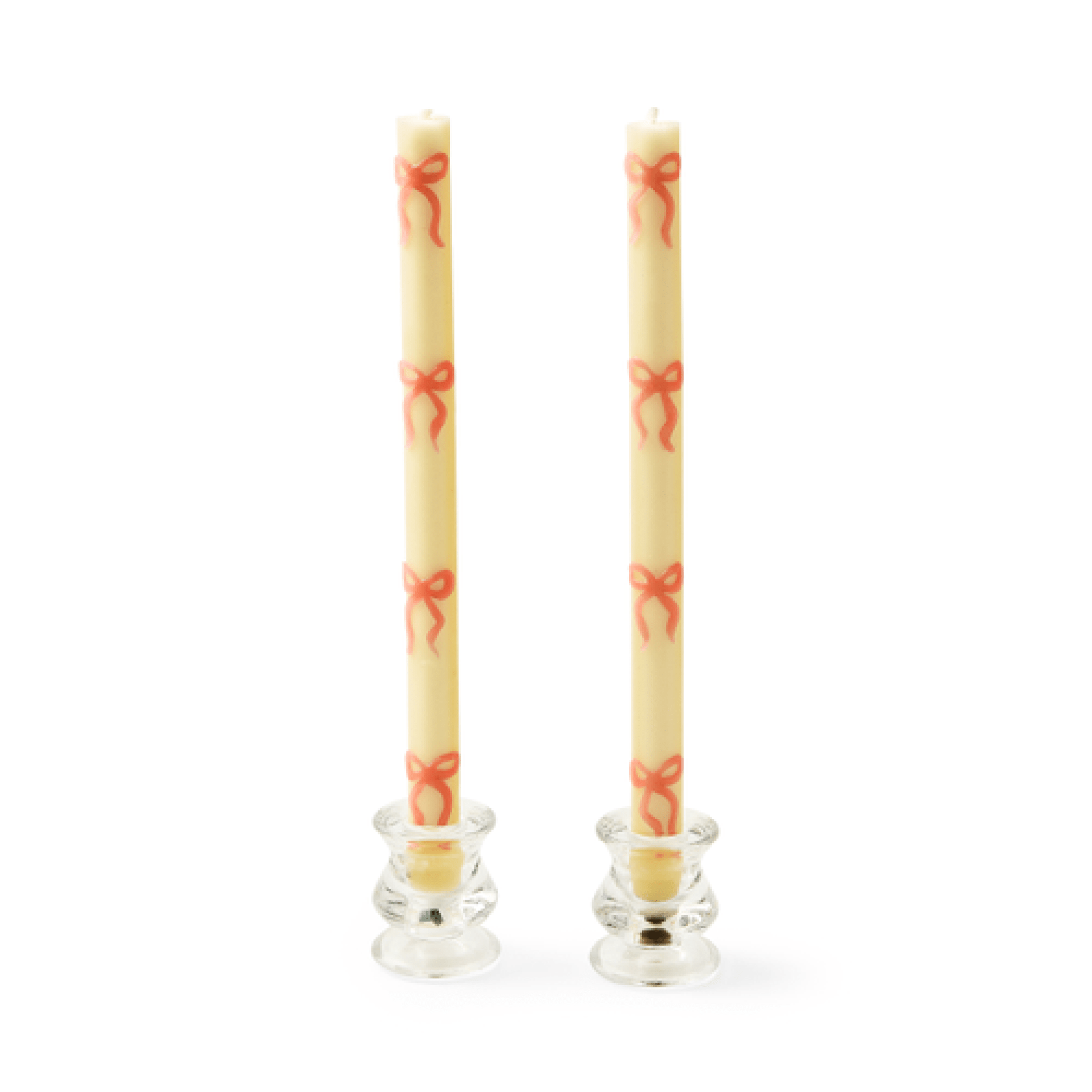 Pink Bow Dinner Candles, Set of 2 9 Pink Bow Dinner Candles, Set of 2 9