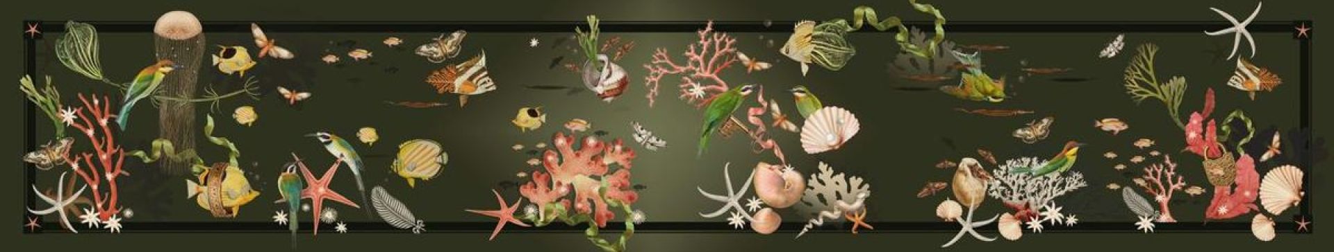TABLE RUNNER CORALINA GREEN 43 TABLE RUNNER CORALINA GREEN 43