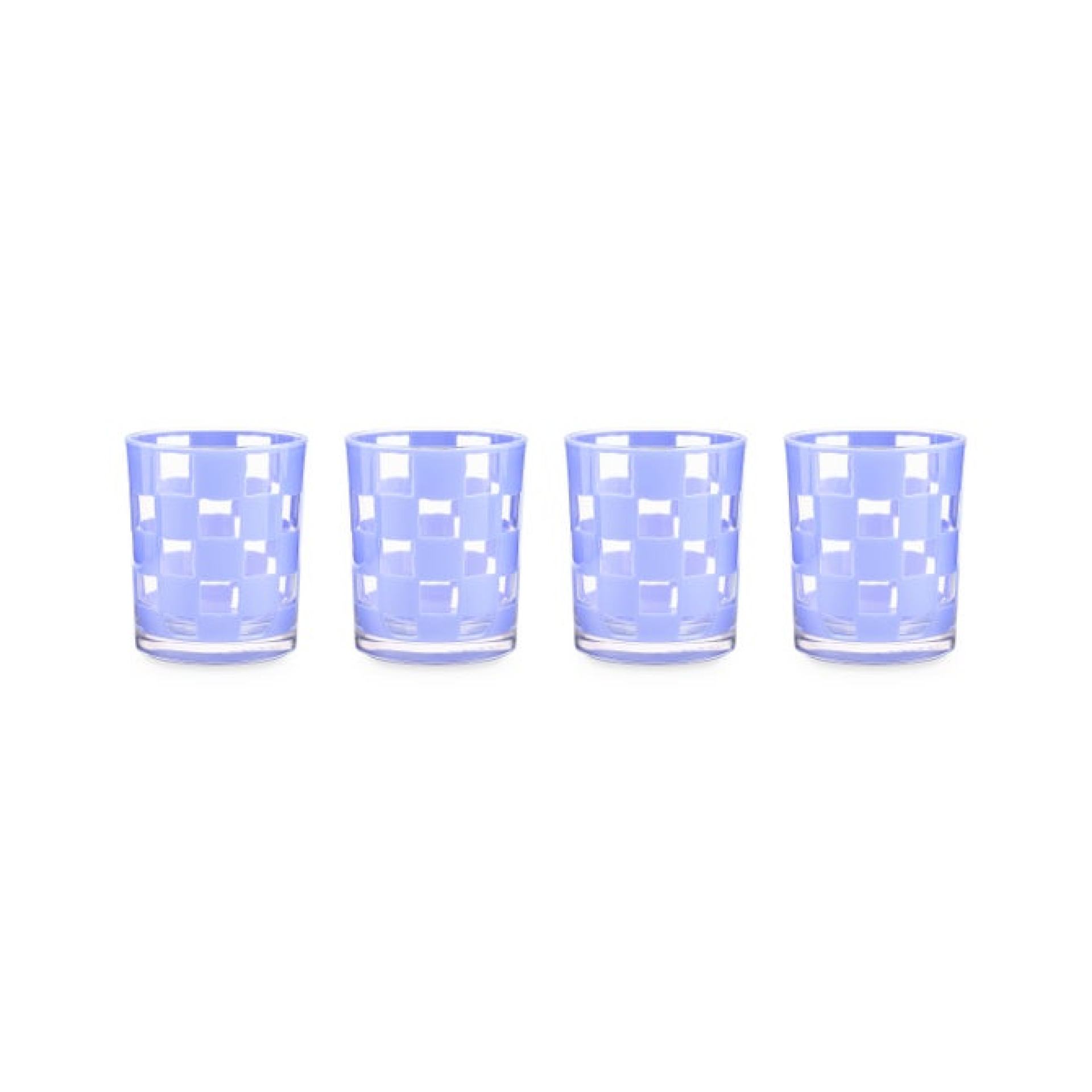 Blue Check Acrylic Tumblers, Set Of 4 1 Blue Check Acrylic Tumblers, Set Of 4 1