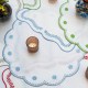 Tessuti White Round Placemats with Cornflower Blue Dots - Set of 4 1 Tessuti White Round Placemats with Cornflower Blue Dots - Set of 4 1