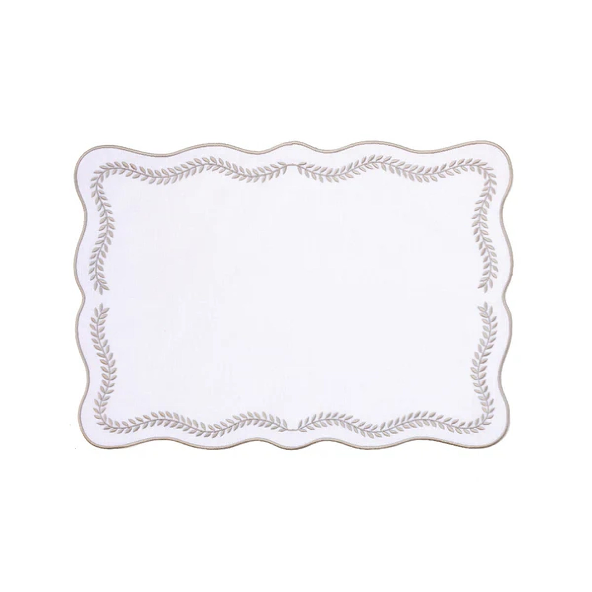Tessuti White Rectangular Placemats with Natural Ivy - Set of 4 11 Tessuti White Rectangular Placemats with Natural Ivy - Set of 4 11