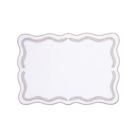 Tessuti White Rectangular Placemats with Natural Ivy - Set of 4 11 Tessuti White Rectangular Placemats with Natural Ivy - Set of 4 11