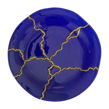 Storia Blue and Gold Round Platter 4 Storia Blue and Gold Round Platter 4