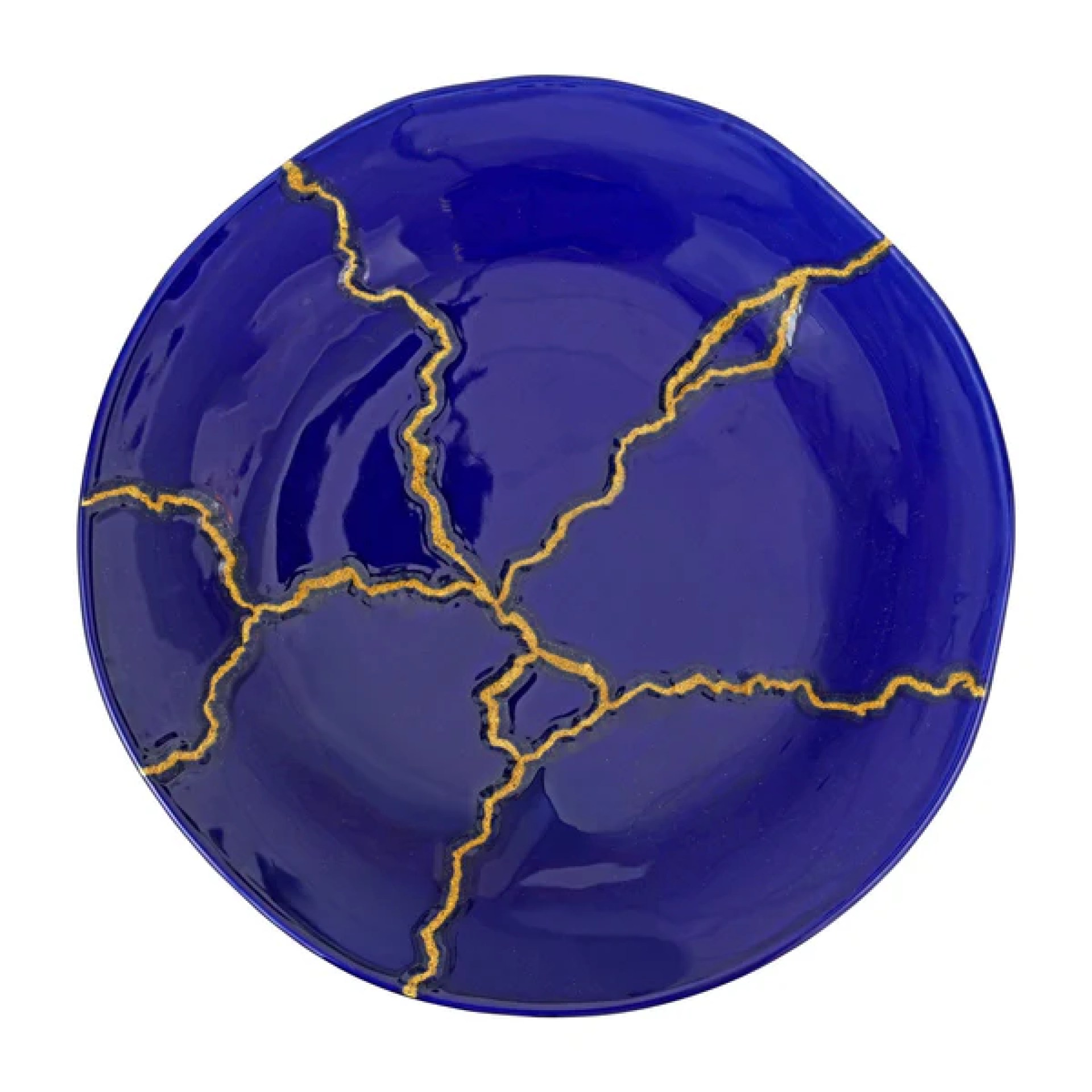Storia Blue and Gold Round Platter 4 Storia Blue and Gold Round Platter 4