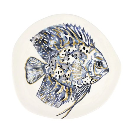 Reef Discus Fish Oblong Round Platter 3 Reef Discus Fish Oblong Round Platter 3