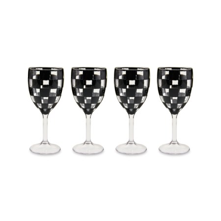 black check acrylic wine goblets, set of 4 9 black check acrylic wine goblets, set of 4 9