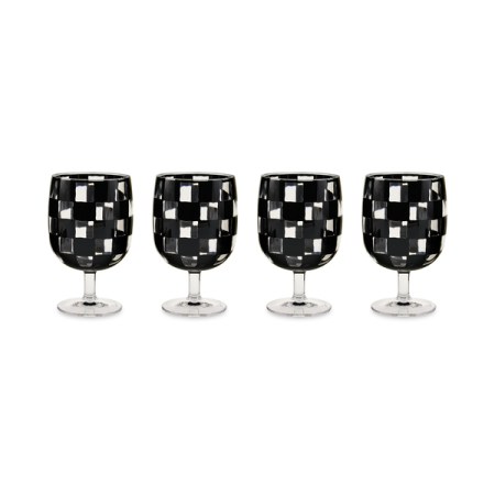black check acrylic water goblets, set of 4 10 black check acrylic water goblets, set of 4 10