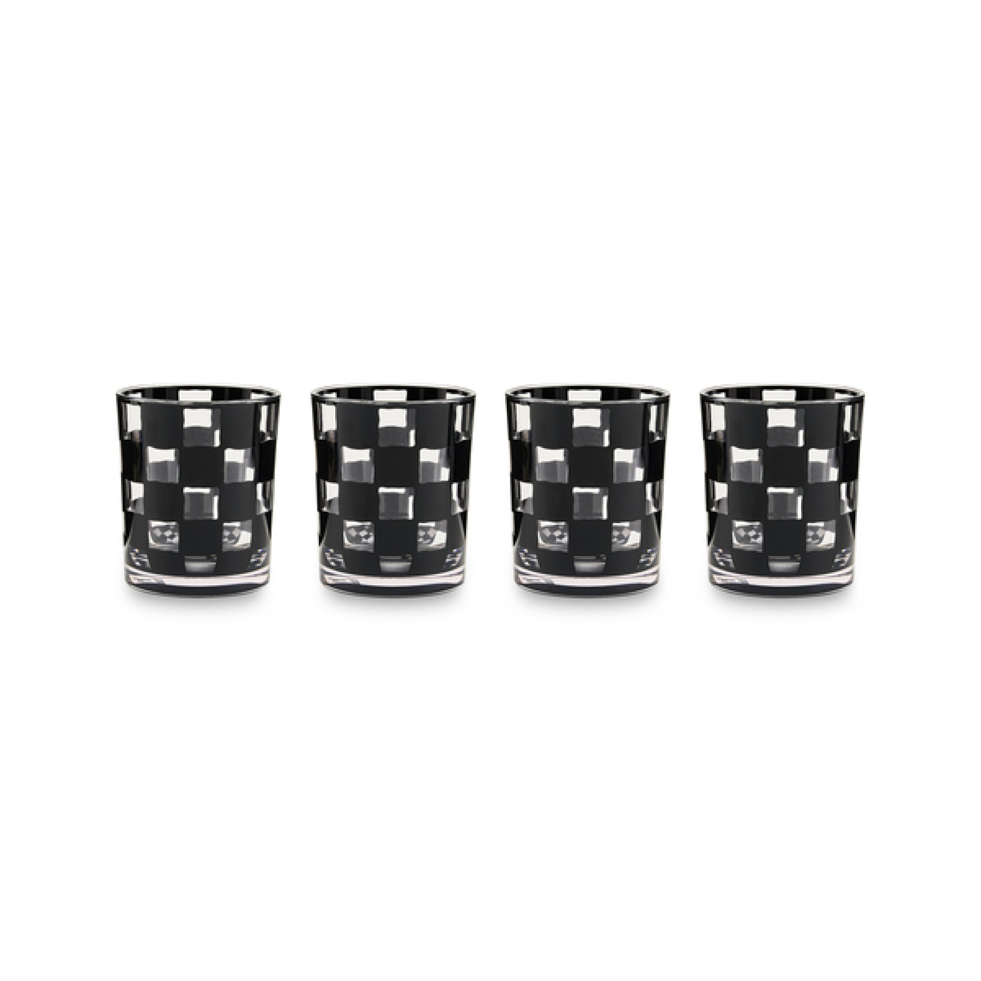 black check acrylic tumblers, set of 4 11 black check acrylic tumblers, set of 4 11
