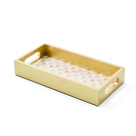 Mocha Check Glass Vanity Tray 18 Mocha Check Glass Vanity Tray 18