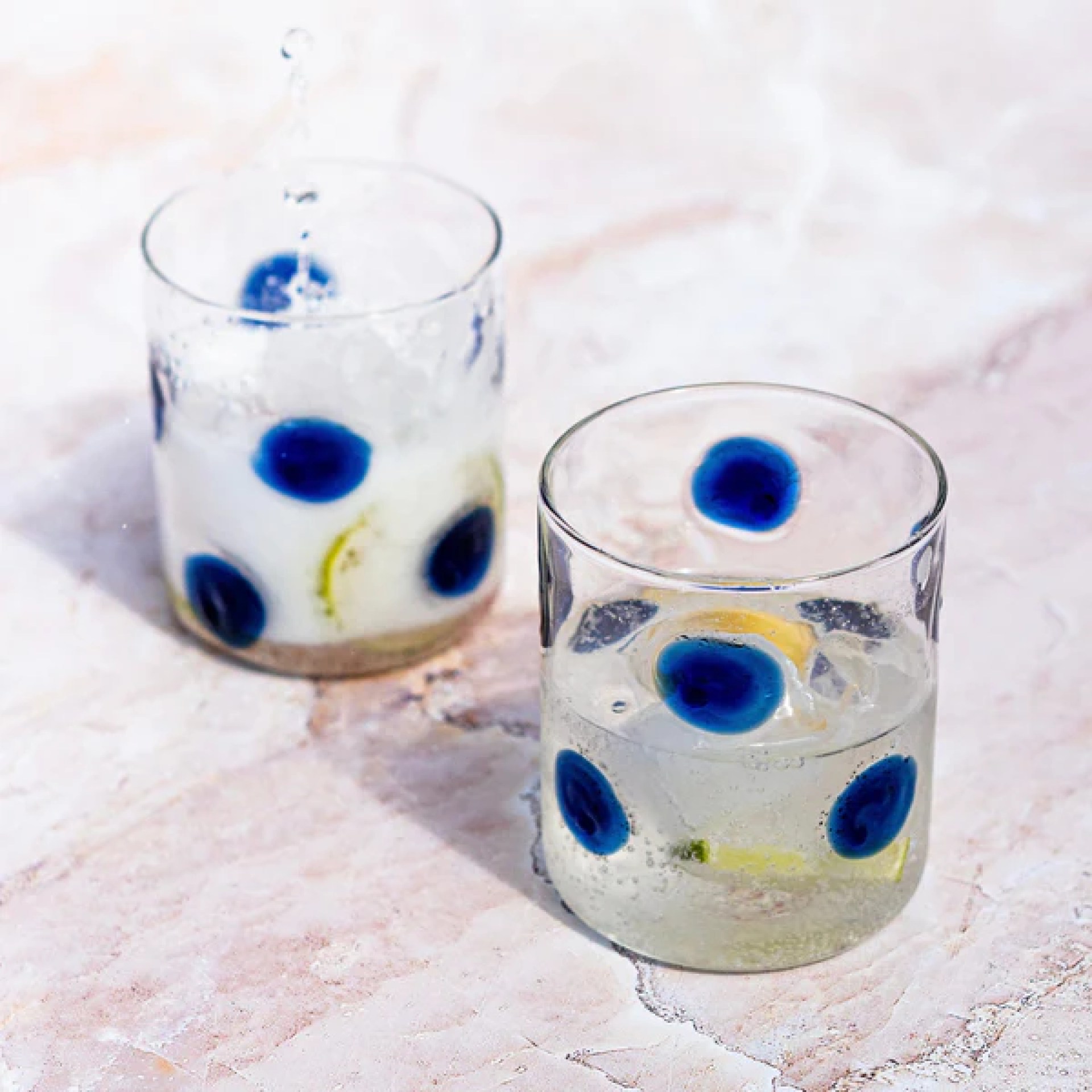 Drop Blue Double Old Fashioned - Set Of 2 3 Drop Blue Double Old Fashioned - Set Of 2 3
