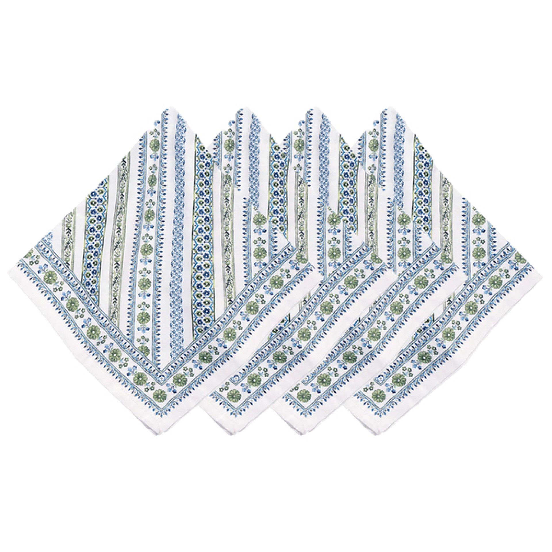 Seville Stripe Napkin Set/4 - Green 30 Seville Stripe Napkin Set/4 - Green 30