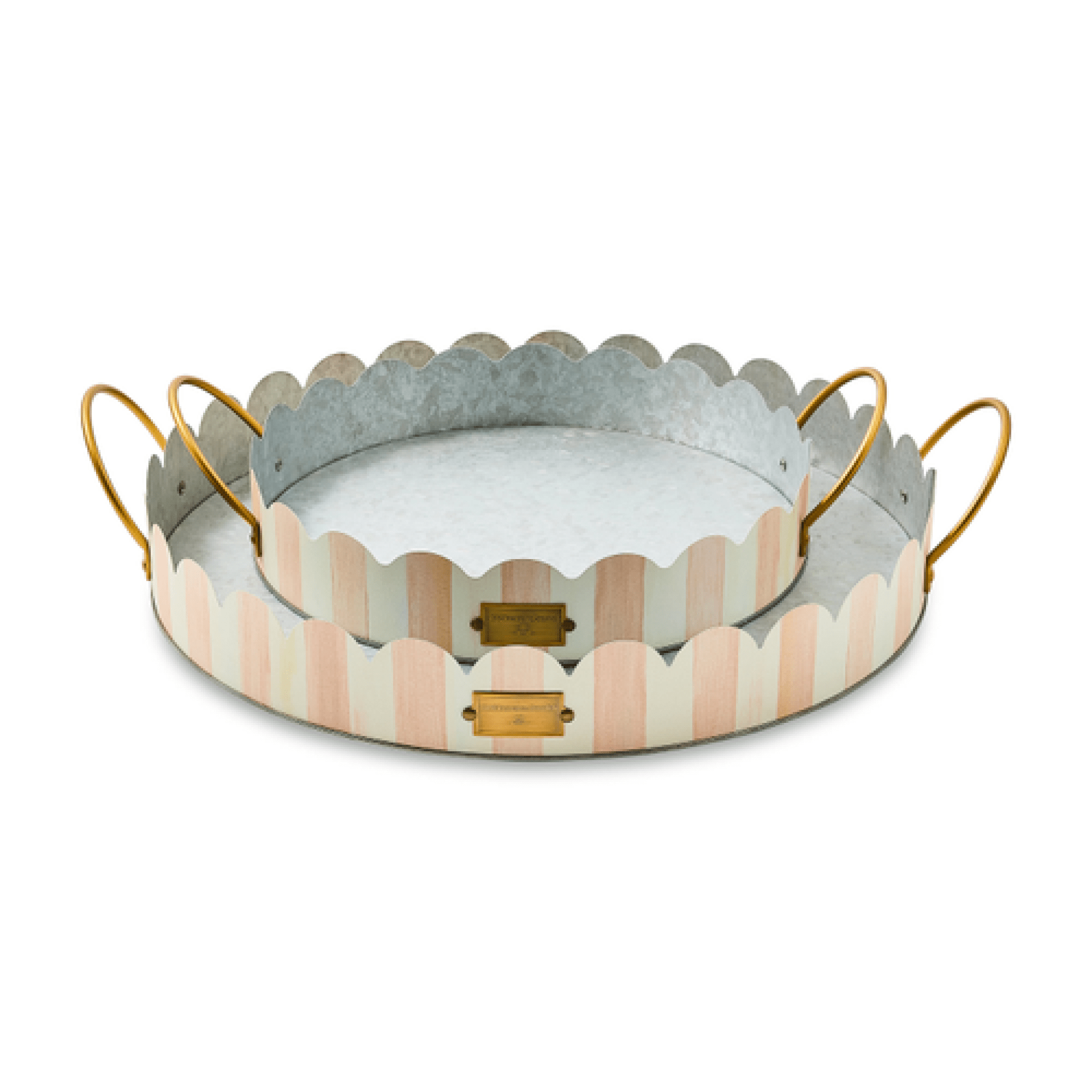 rosy stripe serving trays, set of 2 33 rosy stripe serving trays, set of 2 33