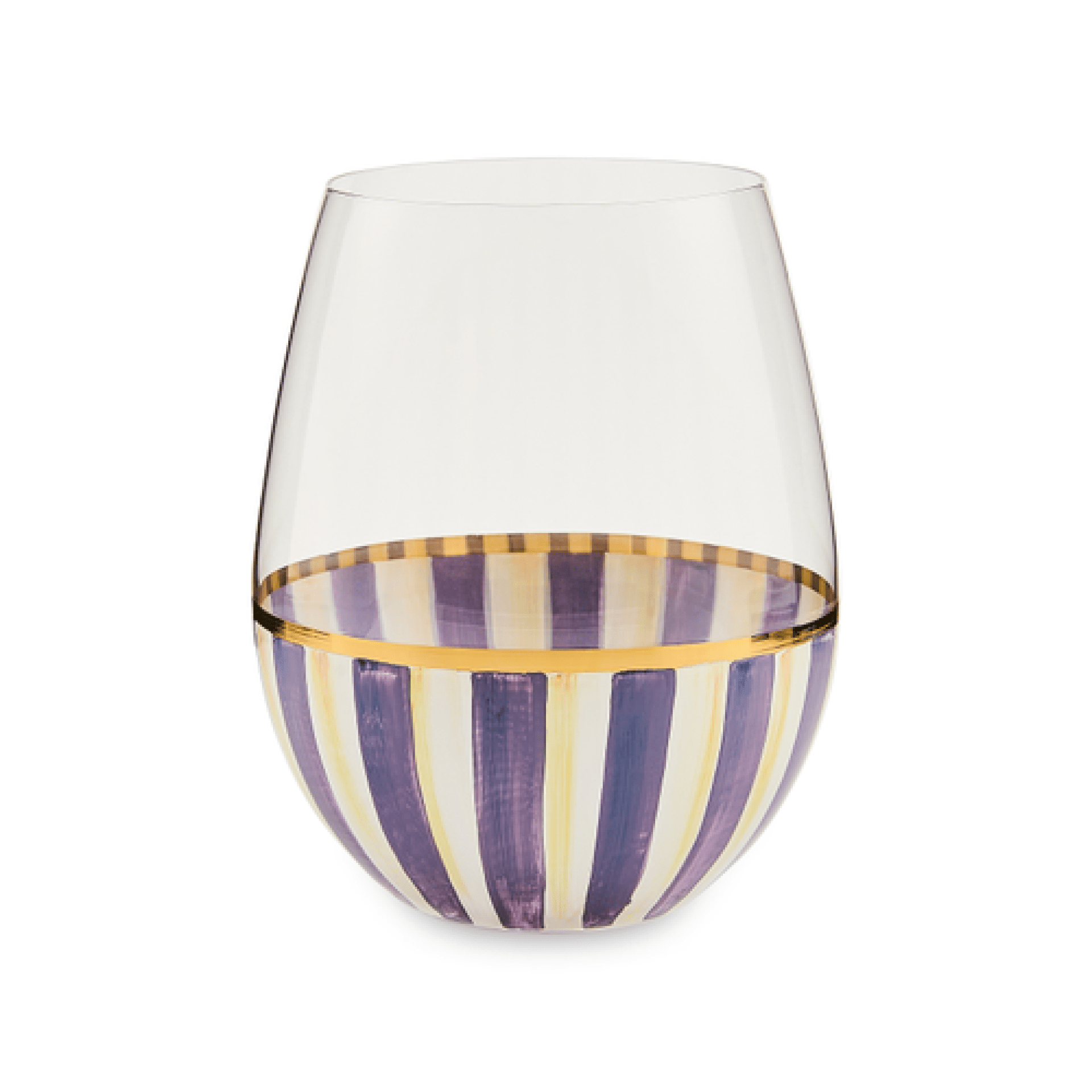 violet stripe stemless wine glass 57 violet stripe stemless wine glass 57