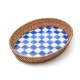 royal check large enamel & rattan serving tray 236 royal check large enamel & rattan serving tray 236