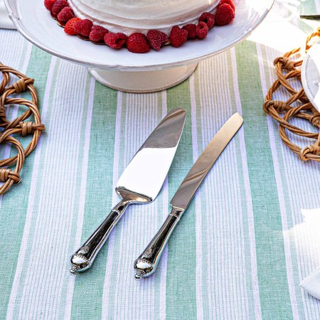 Berry & Thread Cake Knife and Server Set/2pc - Polished 5 Berry & Thread Cake Knife and Server Set/2pc - Polished 5