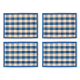 blue woven check straw placemats, set of 4 3 blue woven check straw placemats, set of 4 3