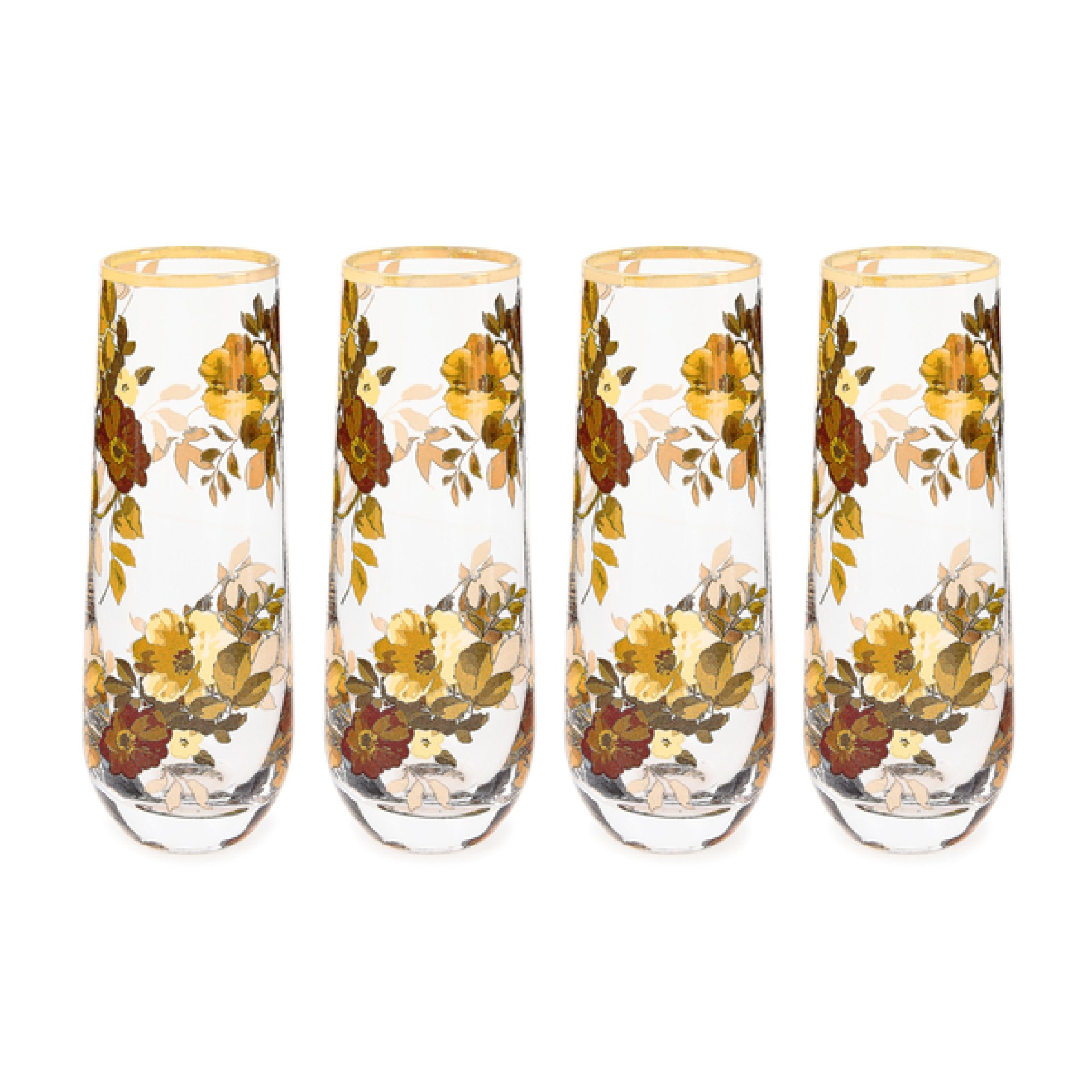wild rose stemless flute, set of 4 109 wild rose stemless flute, set of 4 109