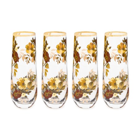 wild rose stemless flute, set of 4 109 wild rose stemless flute, set of 4 109