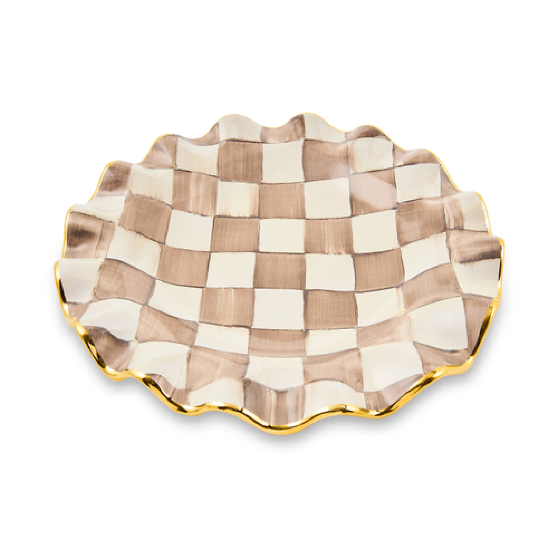mocha check ceramic fluted dessert plate 4 mocha check ceramic fluted dessert plate 4