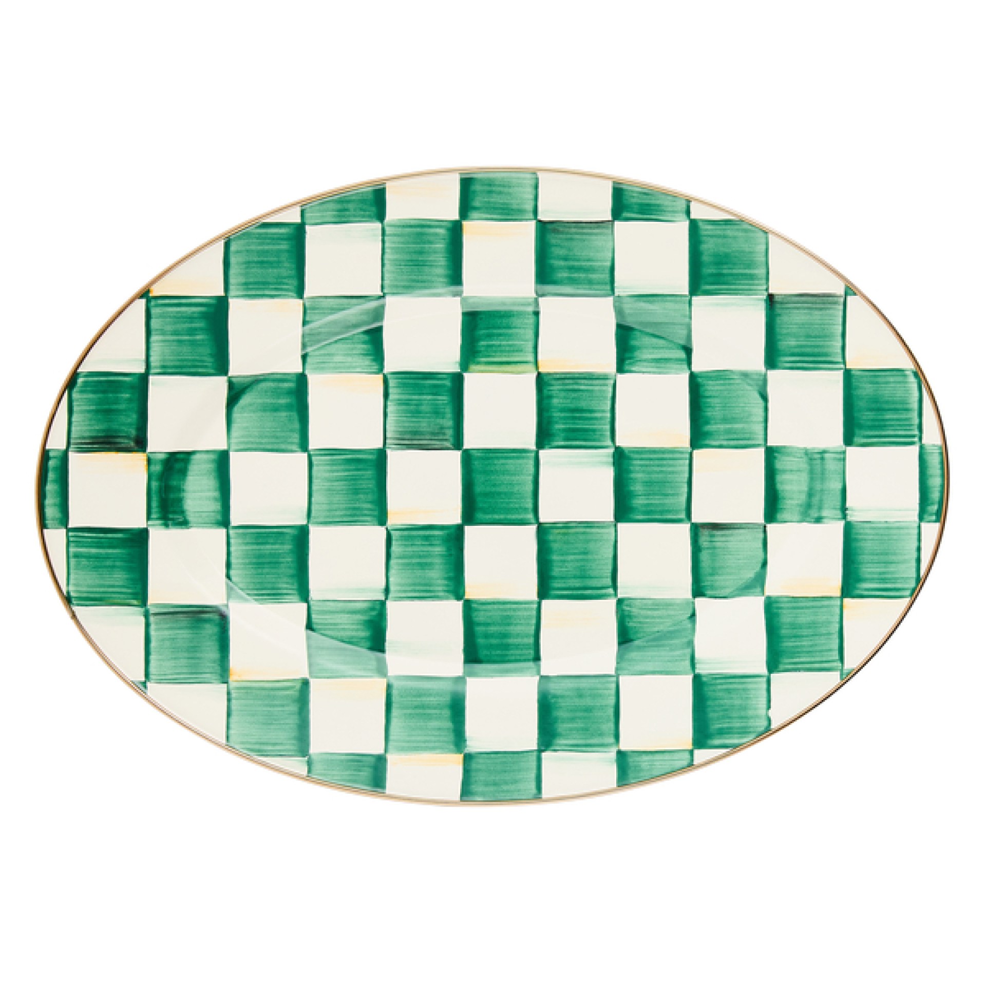 emerald check small oval platter 81 emerald check small oval platter 81