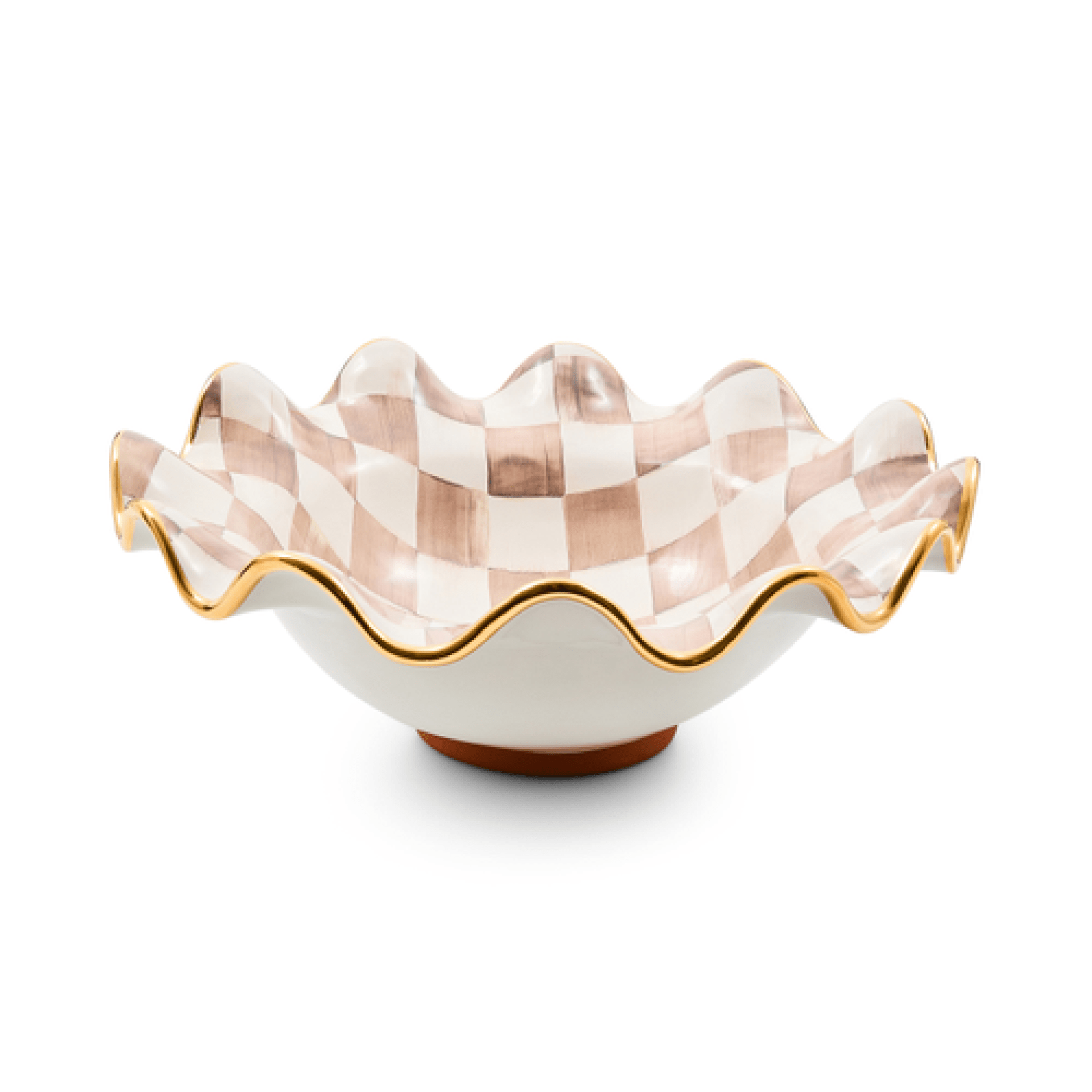 mocha check ceramic fluted serving bowl 7 mocha check ceramic fluted serving bowl 7