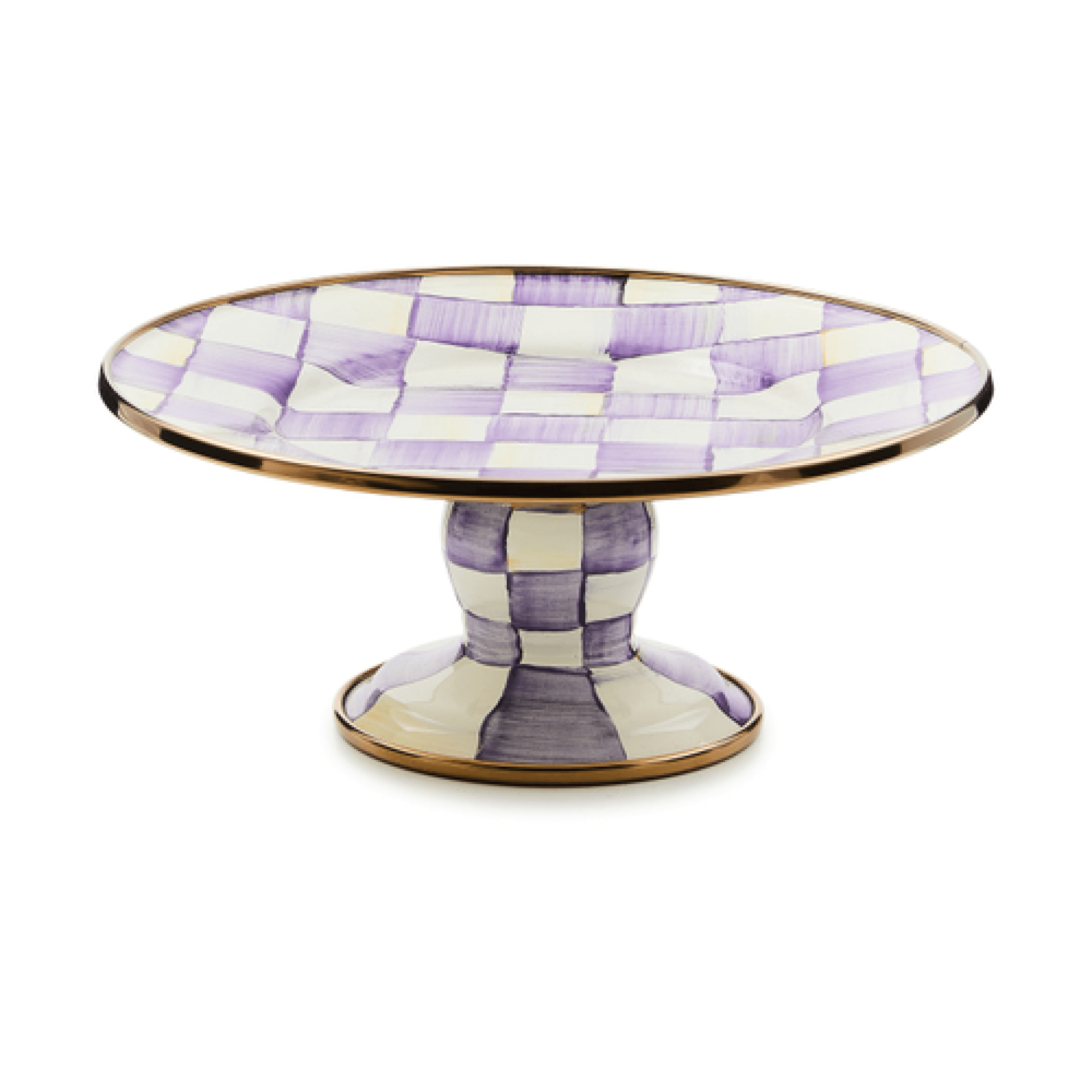 violet check mini pedestal platter 117 violet check mini pedestal platter 117