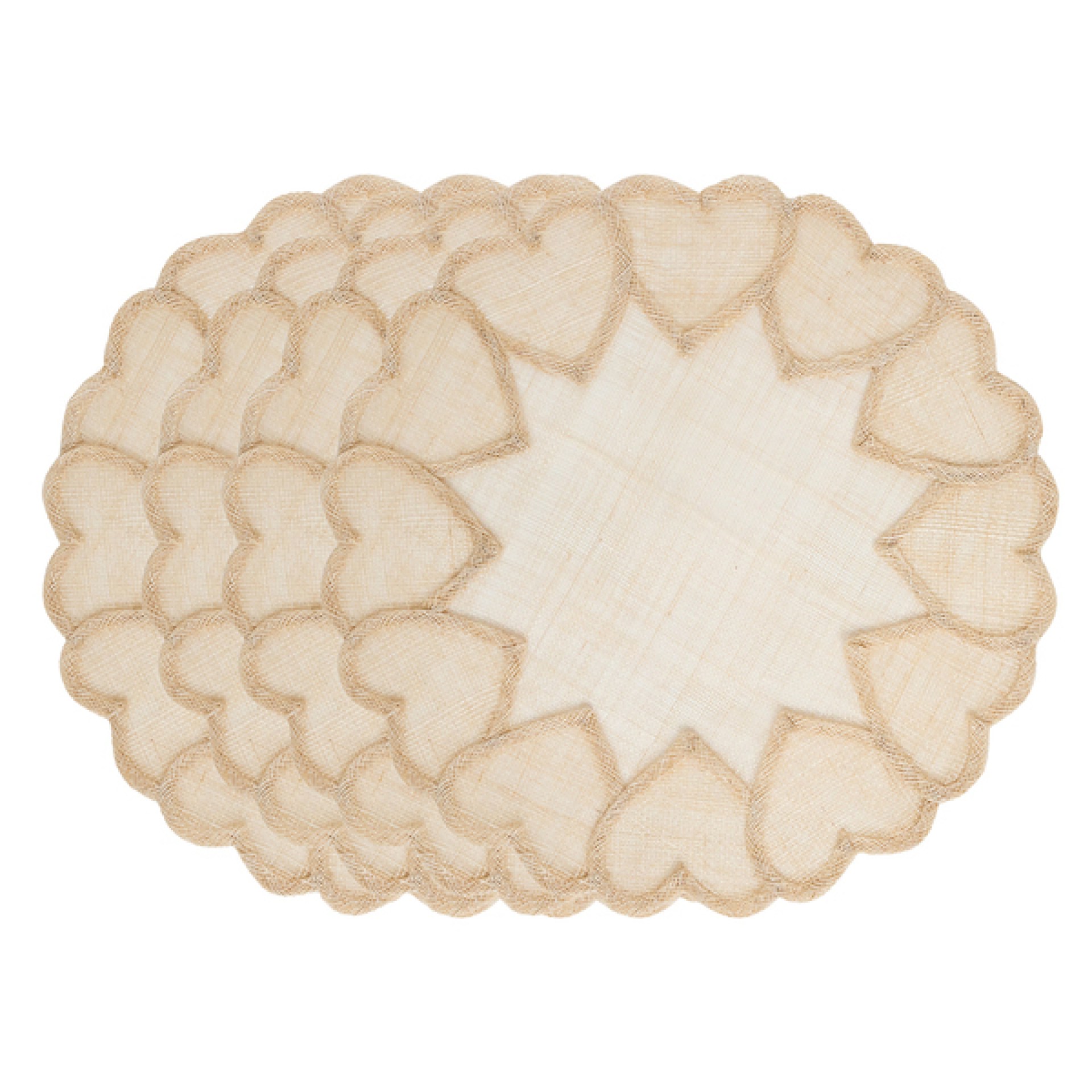 Heart Placemat Set/4 - Natural 34 Heart Placemat Set/4 - Natural 34