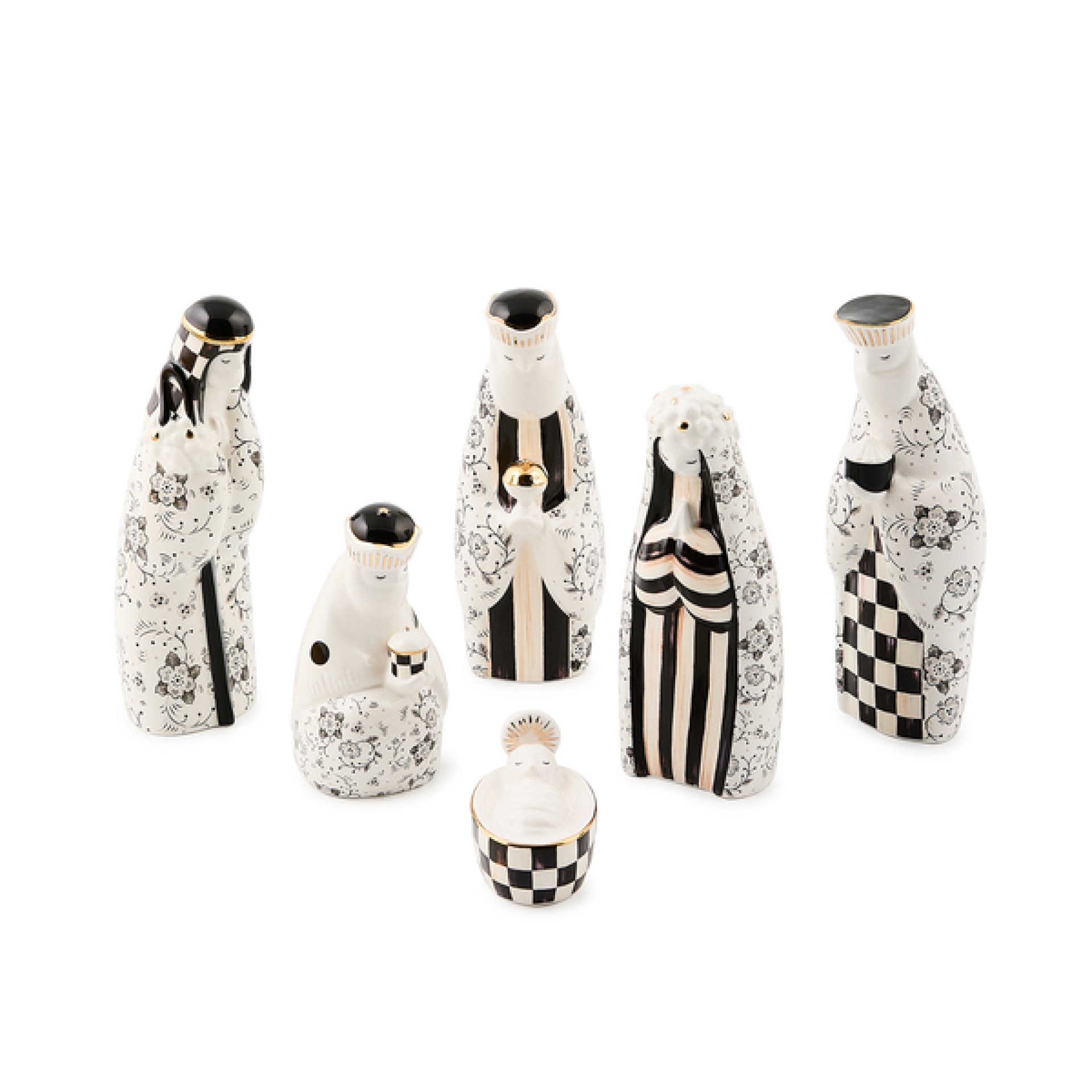 courtly noel ceramic nativity, set of 6 30 courtly noel ceramic nativity, set of 6 30