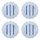 Cabana Stripe Melamine Dessert/Salad Plate Set/4 - Ocean 77 Cabana Stripe Melamine Dessert/Salad Plate Set/4 - Ocean 77