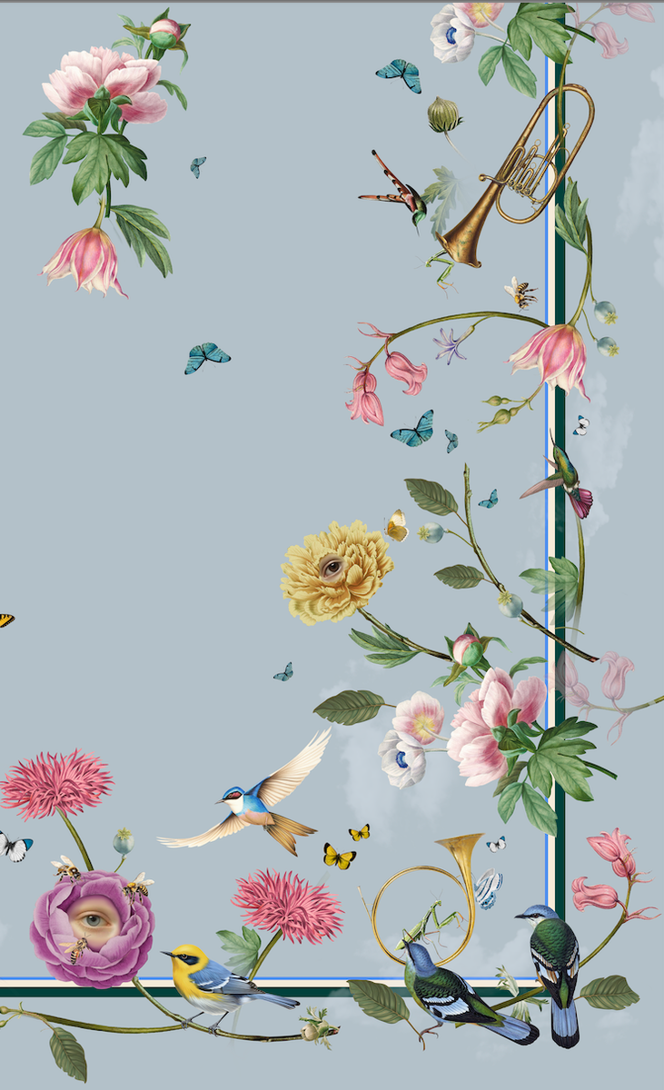 TABLECLOTH BLUE POLLEN MELODY 150 x 150 cms 32 TABLECLOTH BLUE POLLEN MELODY 150 x 150 cms 32