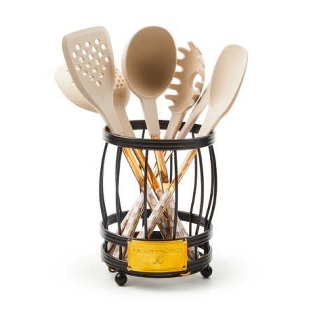 mocha check utensil caddy set 6 mocha check utensil caddy set 6