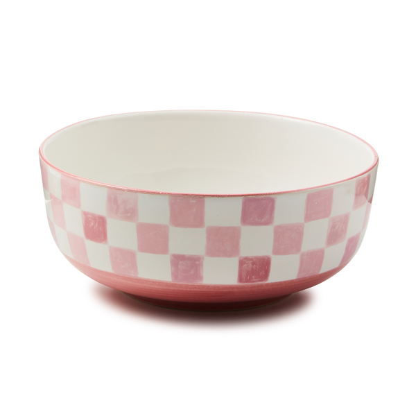 pink check serving bowl 127 pink check serving bowl 127