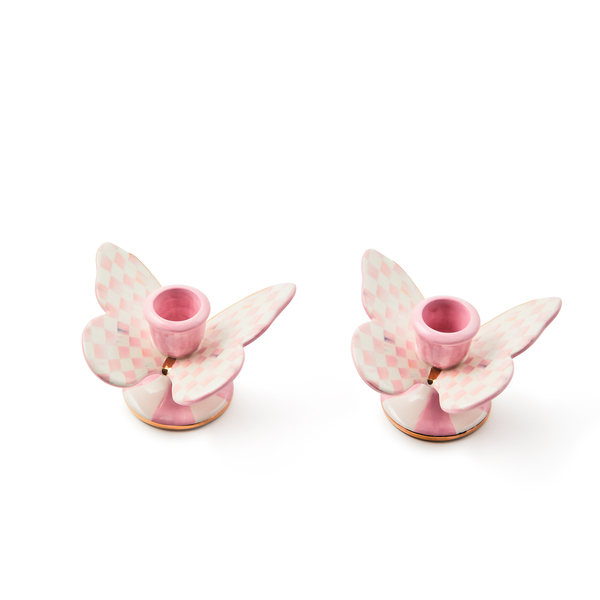 rosy check butterfly candle holders, set of 2 9 rosy check butterfly candle holders, set of 2 9