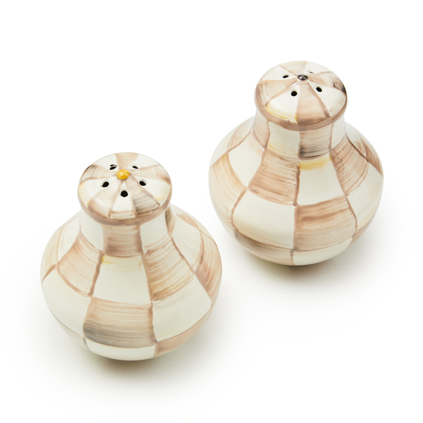 mocha check salt & pepper shakers 43 mocha check salt & pepper shakers 43