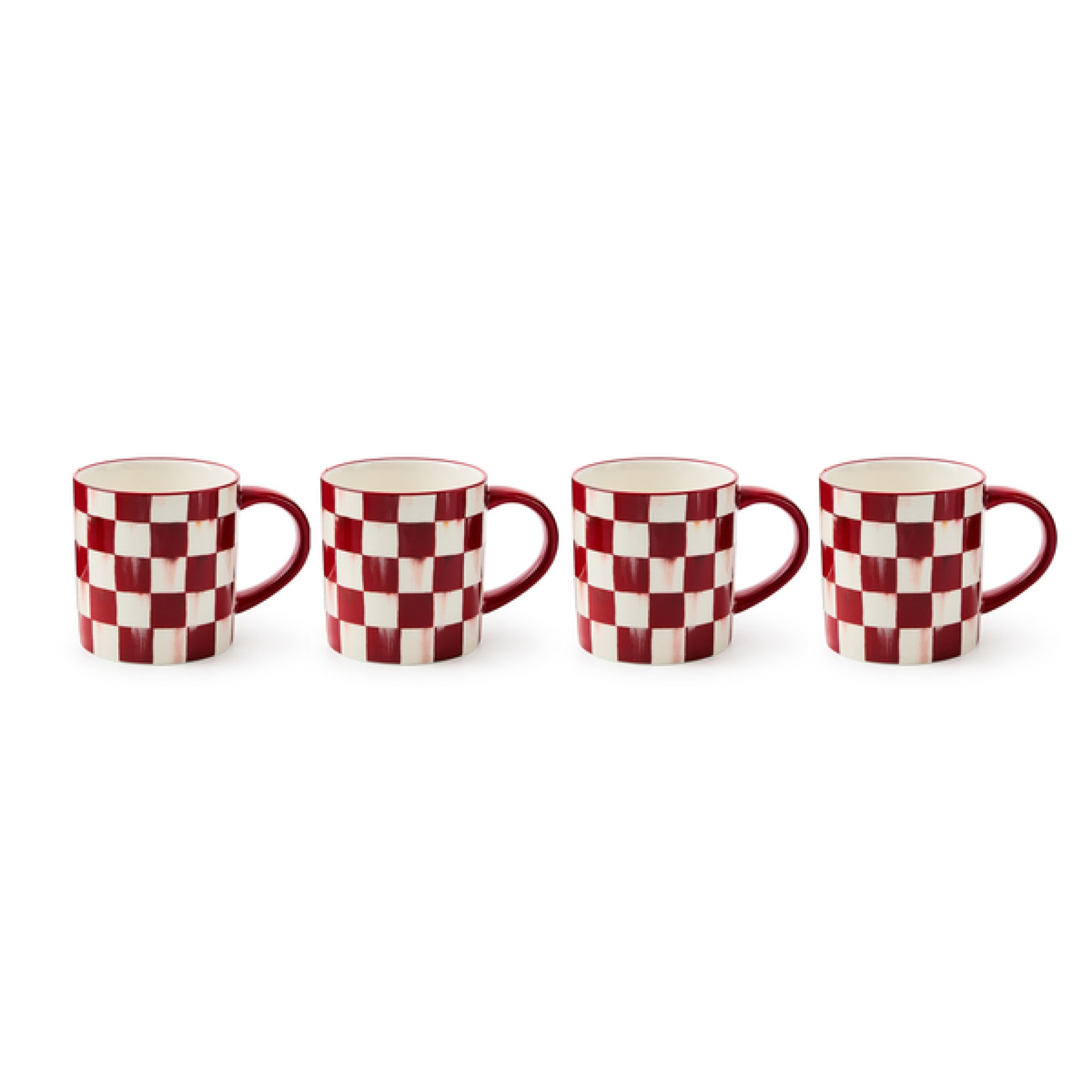 cherry check mugs, set of 4 61 cherry check mugs, set of 4 61