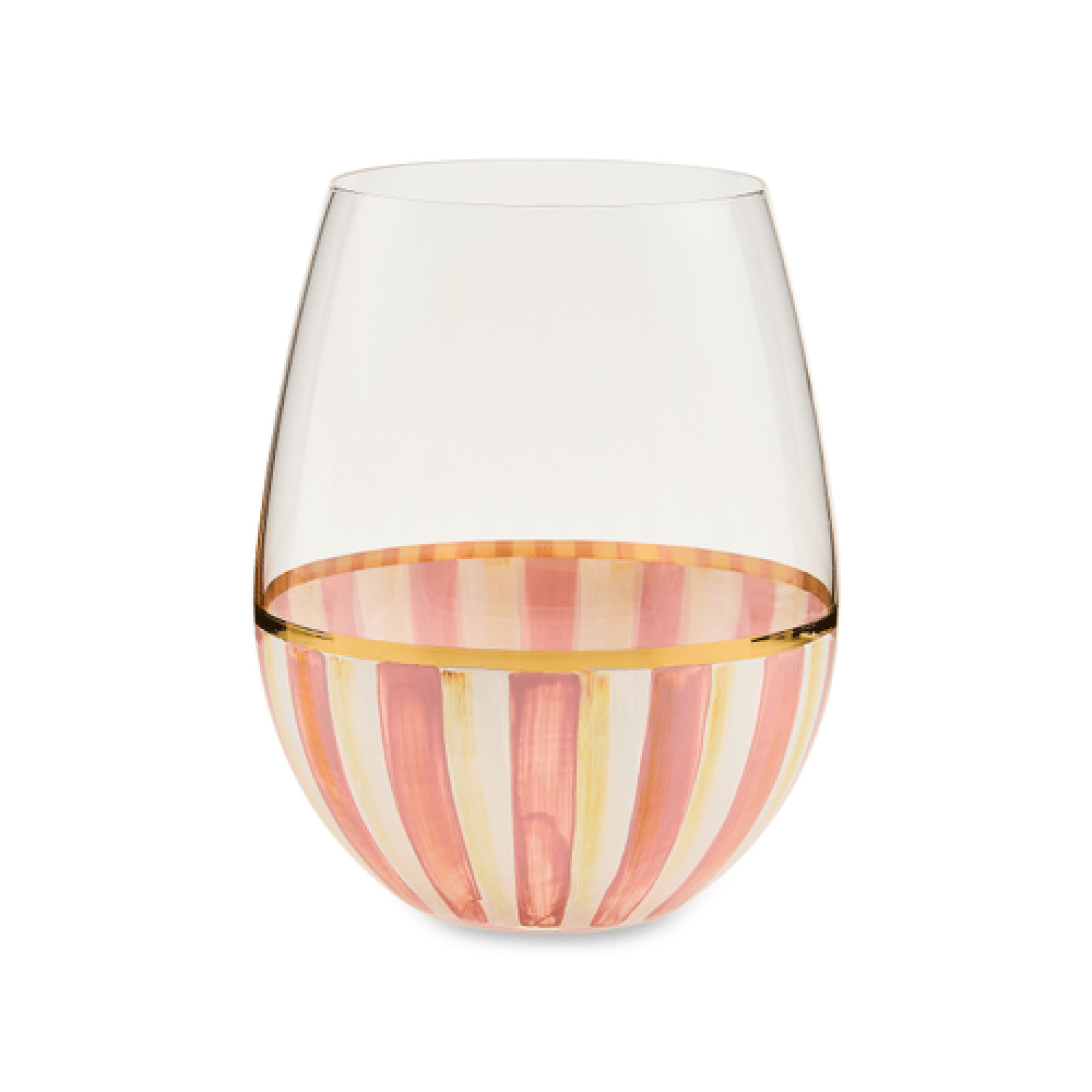 rosy stripe stemless wine glass 121 rosy stripe stemless wine glass 121