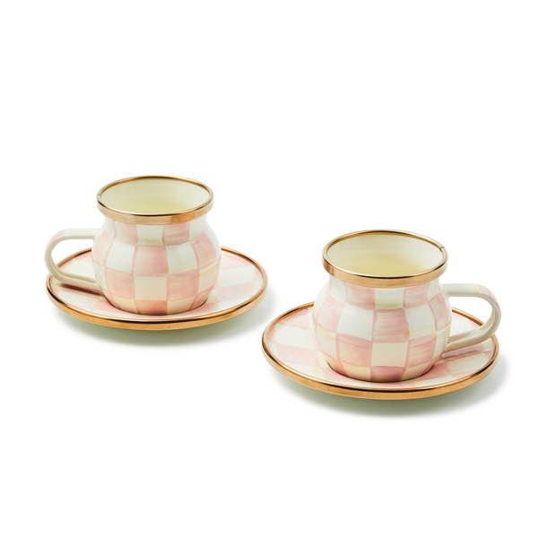 rosy check espresso cup & saucer set 246 rosy check espresso cup & saucer set 246