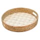 mocha check enamel & rattan round serving tray 44 mocha check enamel & rattan round serving tray 44