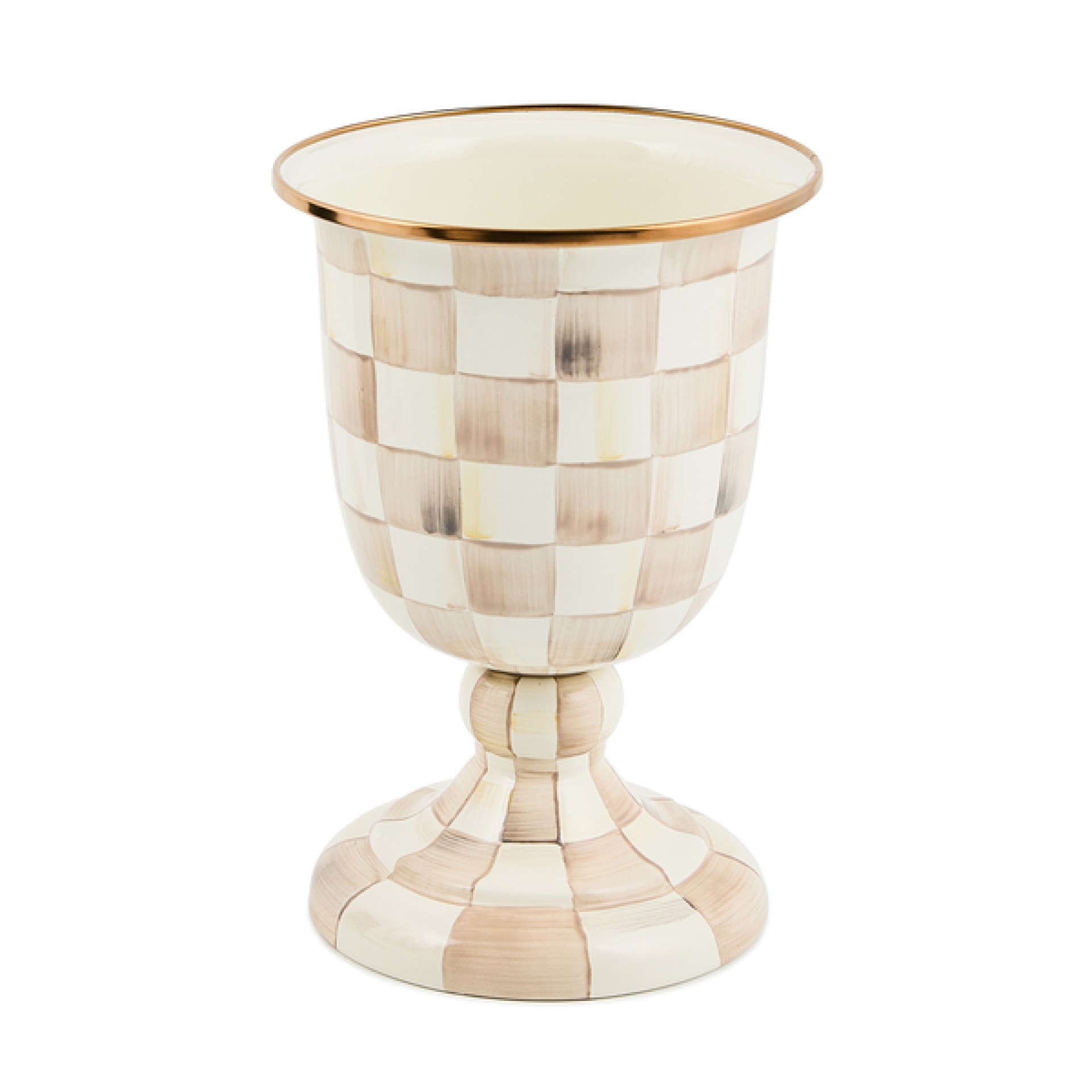 mocha check pedestal vase 52 mocha check pedestal vase 52