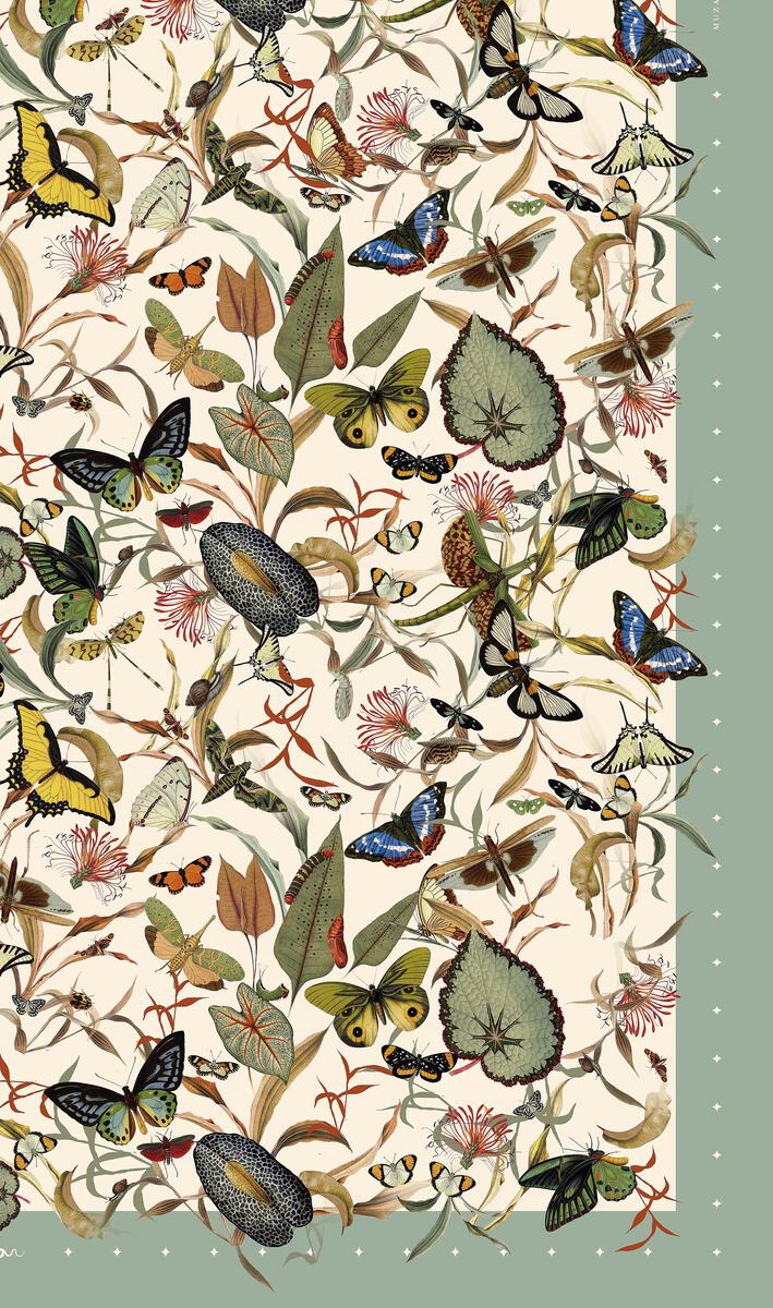 TABLECLOTH AQUA BUTTERFLY 180 x 180 cms 59 TABLECLOTH AQUA BUTTERFLY 180 x 180 cms 59