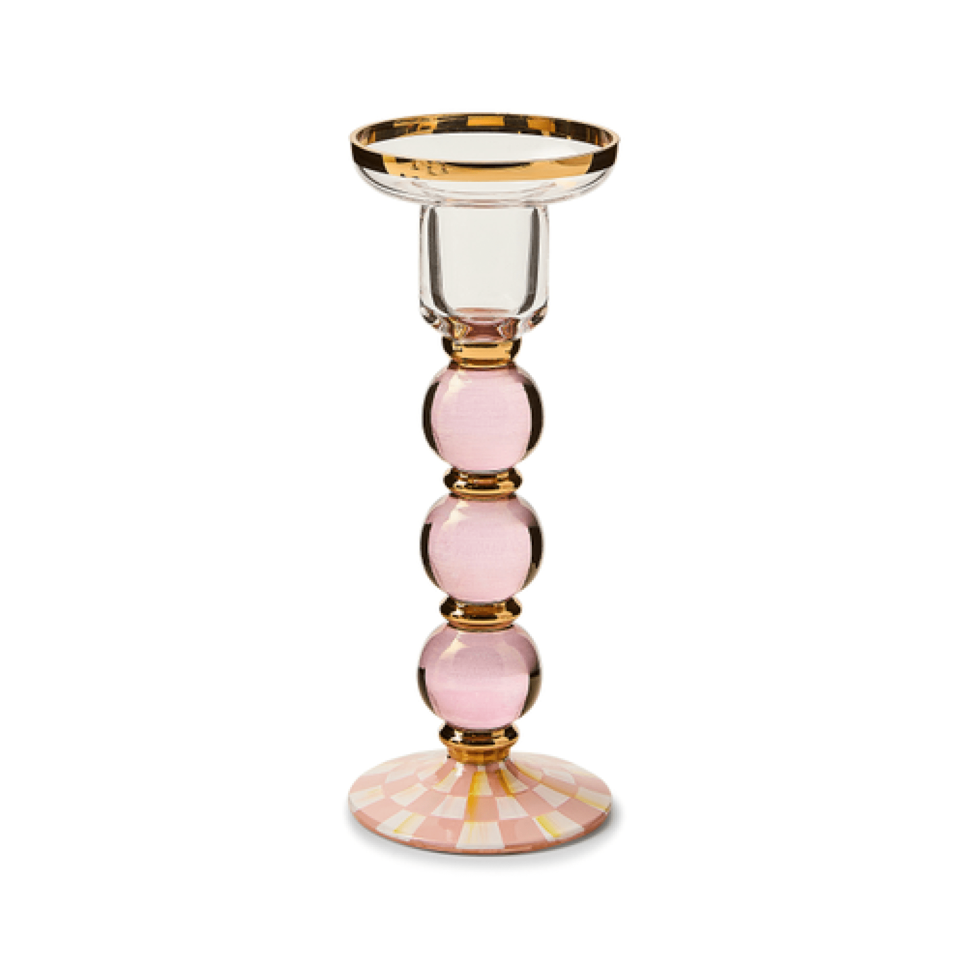 rosy check large glass candlestick 93 rosy check large glass candlestick 93