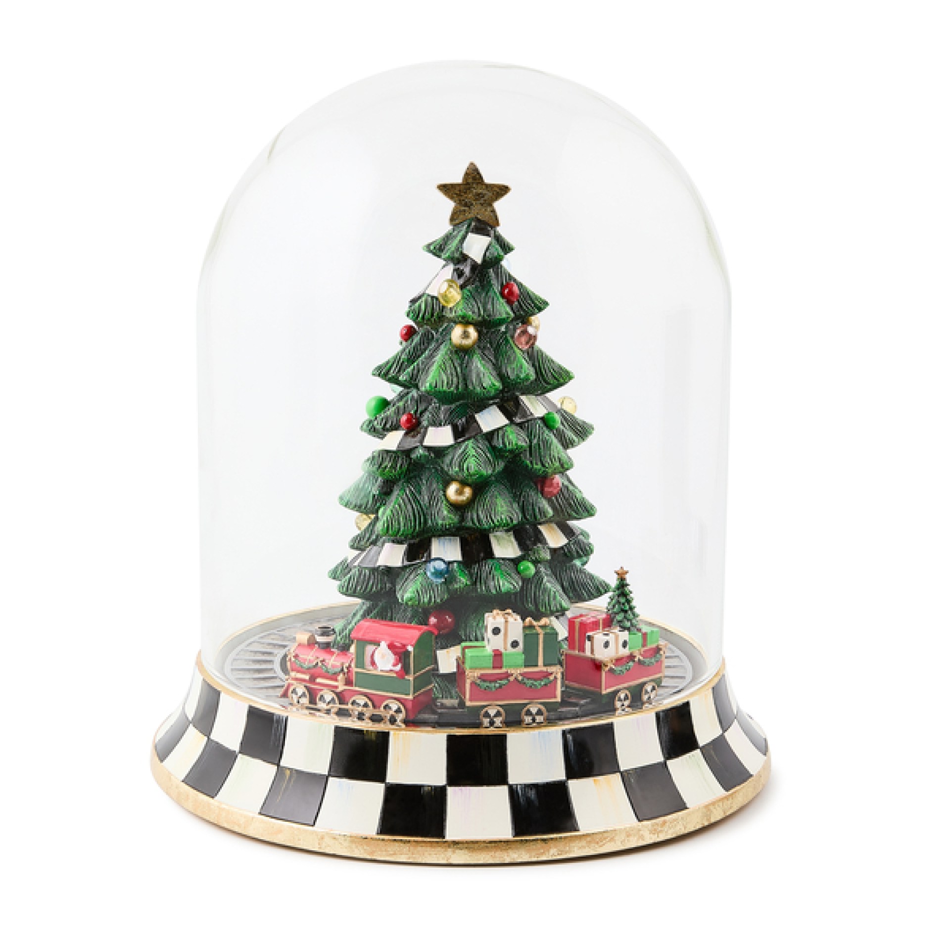 christmas tree train music box cloche 42 christmas tree train music box cloche 42
