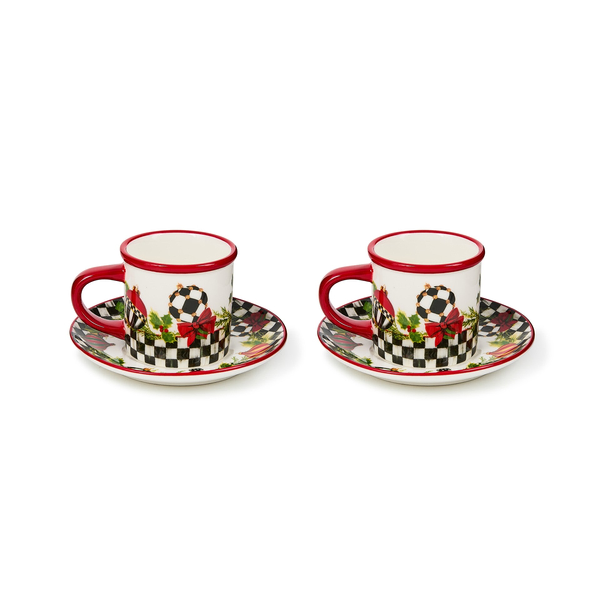 deck the halls stoneware espresso cup & saucer, set of 2 7 deck the halls stoneware espresso cup & saucer, set of 2 7