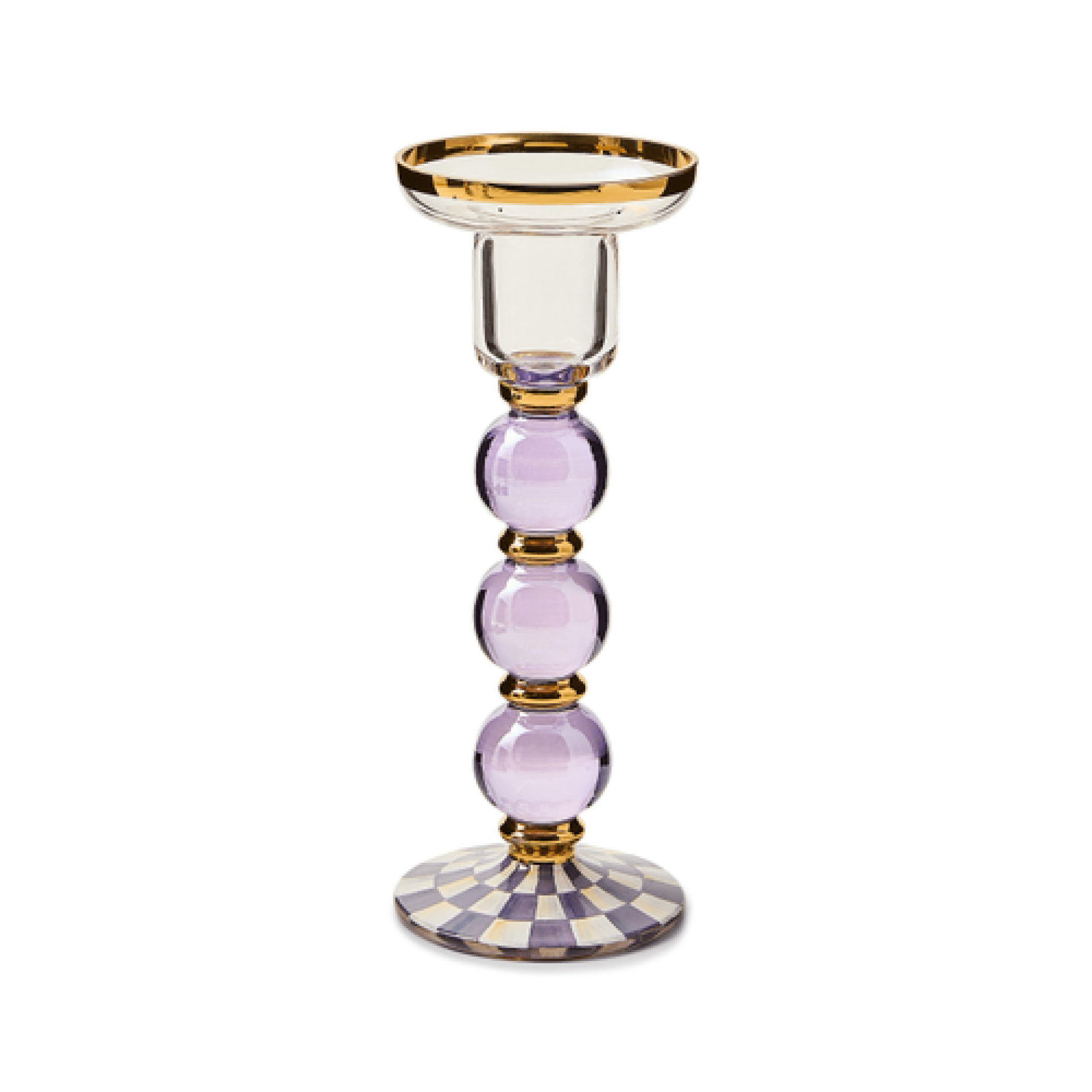 violet check large glass candlestick 35 violet check large glass candlestick 35