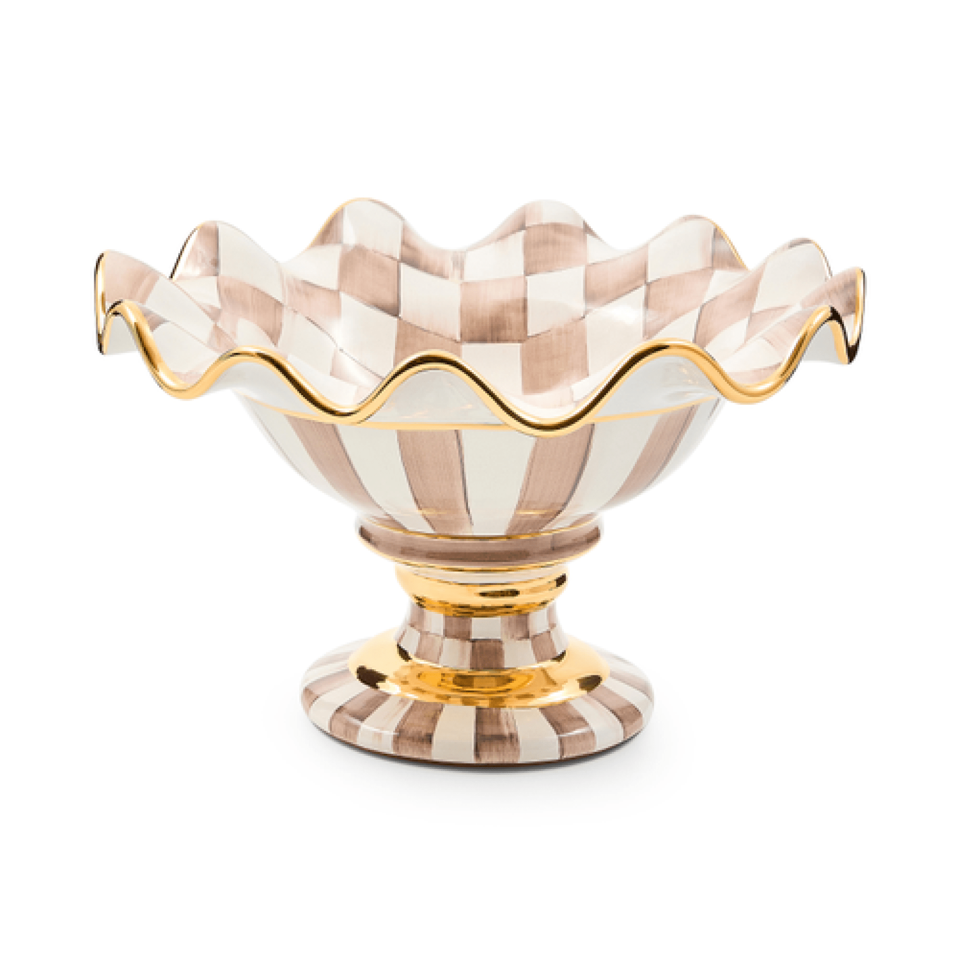 mocha check ceramic compote 95 mocha check ceramic compote 95