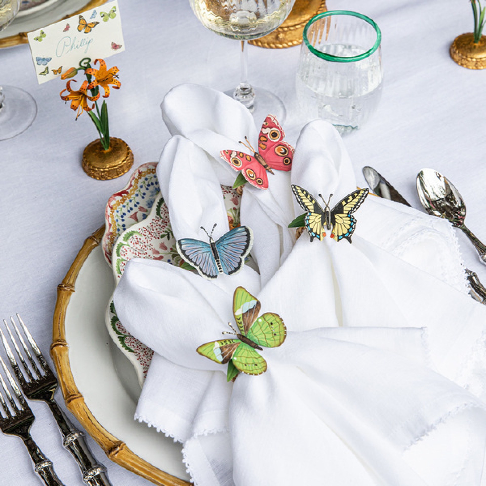 Meadow Walk Butterfly Napkin Ring Assorted Set/4 - Multi 46 Meadow Walk Butterfly Napkin Ring Assorted Set/4 - Multi 46