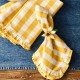 Gingham Ruffle Napkin Set/4 - Sunshine 21 Gingham Ruffle Napkin Set/4 - Sunshine 21